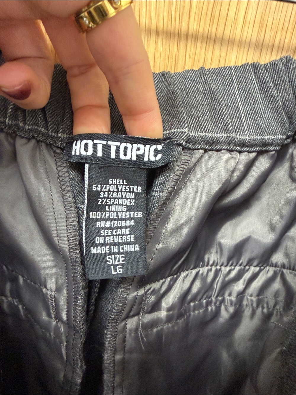 Hot Topic Classic Tapered Cuffed Charcoal Gray Windowpane Trousers size L - Picture 2 of 8